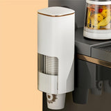 Cup Dispenser, Holds 40 Cups, for 5-7.3cm Mouth Diameter Cups Only, Wall Mount Paper Cup Holder with Dust Cover for Bathroom, Kitchen, Office (White)