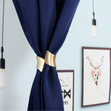 2 Pack Decorative Gold Metal Curtain Tie Backs Window Drapery Wire Drawing Spring Clip Holdbacks for Home Office