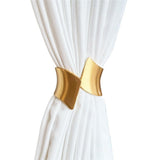2 Pack Decorative Gold Metal Curtain Tie Backs Window Drapery Wire Drawing Spring Clip Holdbacks for Home Office