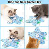 Rechargeable Automatic Cat Toy, 3-Mode Touch-Activated Interactive Toy with Random Motion, Concealed Feather & Squeaky Sound for Indoor Cats & Kittens (Blue) In Australia - Darrahopens