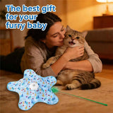 Rechargeable Automatic Cat Toy, 3-Mode Touch-Activated Interactive Toy with Random Motion, Concealed Feather & Squeaky Sound for Indoor Cats & Kittens (Blue) In Australia - Darrahopens