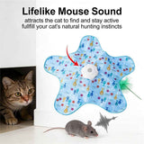 Rechargeable Automatic Cat Toy, 3-Mode Touch-Activated Interactive Toy with Random Motion, Concealed Feather & Squeaky Sound for Indoor Cats & Kittens (Blue) In Australia - Darrahopens