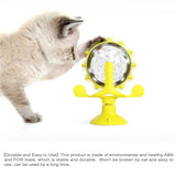 Cat Dog Treat Dispenser Toy - Cat Interactive Feeder Pet Food Toys Feeder 360° Degree Rotating Food Leakage Device Rotate with Strong Suction Cup Money Wheel Shape (Yellow)