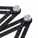 4-Piece Multi-Angle Measuring Ruler – Adjustable Template Tool with Laser-Etched Markings – Metal Layout Ruler for Tile, Wood, Drywall, and DIY Projects