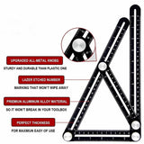 4-Piece Multi-Angle Measuring Ruler – Adjustable Template Tool with Laser-Etched Markings – Metal Layout Ruler for Tile, Wood, Drywall, and DIY Projects