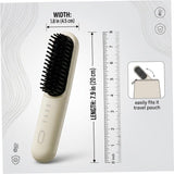 Cordless Hair Straightener Brush Portable 2 in 1 Hair Straightening and Styling Brush with Protein Care and 4 Heat Settings Travel Styling Tool Beige
