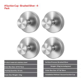 Suction Cup Hooks for Shower, Removable Towel Hooks for Bathroom Window Glass Door Wall, Bath Robe Wreath Hook for Hanging - 4 Pack