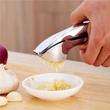 No Peeling Required Garlic Press Stainless Steel with Detachable Handle for Fine Mincing-Premium Garlic Mincer Tool, Rust-Proof, Easy to Clean