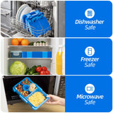 6-Compartment Leak-Proof Lunch Box - Ideal Portion Sizes for Ages 3 to 7 - Durable, Drop-Proof, Dishwasher Safe, Made with Food-Safe Materials (Blue)Only lunch boxes In Australia - Darrahopens