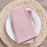 Fall Thanksgiving Washable Reusable Bulk Linen Cotton Napkins Set of 4 16"x16" for Wedding Party Bridal Baby Birthday Dining Table Decorations（dusty pink）