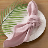 Fall Thanksgiving Washable Reusable Bulk Linen Cotton Napkins Set of 4 16"x16" for Wedding Party Bridal Baby Birthday Dining Table Decorations（dusty pink）