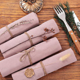 Fall Thanksgiving Washable Reusable Bulk Linen Cotton Napkins Set of 4 16"x16" for Wedding Party Bridal Baby Birthday Dining Table Decorations（dusty pink）