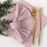 Fall Thanksgiving Washable Reusable Bulk Linen Cotton Napkins Set of 4 16"x16" for Wedding Party Bridal Baby Birthday Dining Table Decorations（dusty pink）