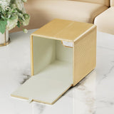 PU Leather Tissue Box Cover Square, Cube Tissue Box Holder with Magnetic Closure, Decorative Tissue Holder for Bathroom Bedroom Office (Gold, Square) In Australia - Darrahopens