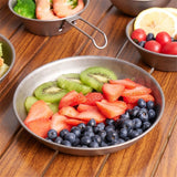 Titanium camping board tableware, stew pot, lightweight round tableware, stackable service tray, outdoor household kitchen tableware, small tray In Australia - Darrahopens