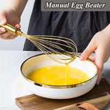 Stainless Steel Blender - Eco friendly Manual Egg Beater, Milk Blender, Manual Blender, Cake Tool, and Kitchen Small Tool - Gold