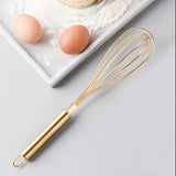 Stainless Steel Blender - Eco friendly Manual Egg Beater, Milk Blender, Manual Blender, Cake Tool, and Kitchen Small Tool - Gold