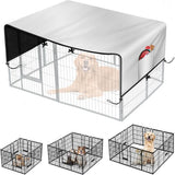 Heavy Duty 210D :200*165CM  Oxford Dog Playpen Cover Extra Large Uv-Resistant Sun/Rain Shade,  Dog Panels for Outdoor Comfort and Protection (Cover Only) silvery In Australia - Darrahopens