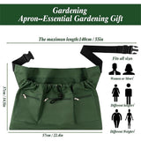 Gardening Apron, Garden Aprons with Pockets & Drawstring Bag, Waterproof  Fruit Storage Harvest Picking Apron Pouch for Women & Men（olive drab）