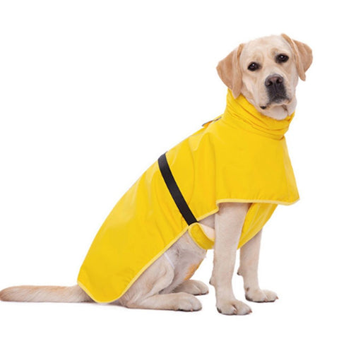 Dog Raincoat Jacket Reflective Adjustable Hooded Pet Poncho Rain Coat with Leash Hole for Small to X-Large Dogs Yellow - XL Yellow In Australia - Darrahopens