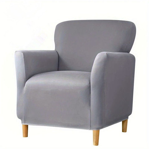 Stretch Chair Covers with Arms 1-Piece Banquet Armchair Slipcover Modern Armchair Slipcover Anti-Slip Furniture Protector for Living Room Friendly for Kids Pets (Grey)