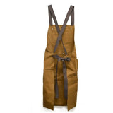 Waxed Canvas Apron - Full-Body Canvas Work Apron ––  Utility DIY Accessory & Hand Tool Pockets（khaki）
