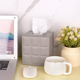 Tissue Box Cover Square Tissue Box Stylish PU Tissue Box Holder with Magnetic Bottom, Cube Leather Tissue Cover for Living Room Bathroom Table Desk Home Office Car In Australia - Darrahopens