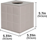Tissue Box Cover Square Tissue Box Stylish PU Tissue Box Holder with Magnetic Bottom, Cube Leather Tissue Cover for Living Room Bathroom Table Desk Home Office Car