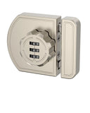 Cabinet Locks with Combination,  Keyless Cabinet Lock, 3-Digit Anti Pry Combination Password Lock for Cupboard, Closet, Swinging/Sliding Door (1, pearl nickel)