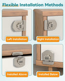 Cabinet Locks with Combination,  Keyless Cabinet Lock, 3-Digit Anti Pry Combination Password Lock for Cupboard, Closet, Swinging/Sliding Door (1, pearl nickel) In Australia - Darrahopens