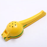 Kitchen Metal 2-in-1 Lemon Squeezer - Sturdy Max Extraction Hand Juicer Lemon Squeezer Gets Every Last Drop - Easy to Clean Manual Citrus Juicer - Easy-Use Lemon Juicer Squeezer - Yellow/Green