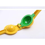 Kitchen Metal 2-in-1 Lemon Squeezer - Sturdy Max Extraction Hand Juicer Lemon Squeezer Gets Every Last Drop - Easy to Clean Manual Citrus Juicer - Easy-Use Lemon Juicer Squeezer - Yellow/Green