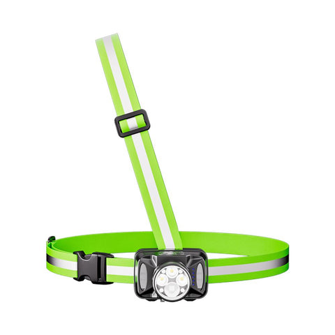 High-Visibility Running Lights for Runners, Adjustable Beam & 360° Reflective Vest,Waterproof Running Vest Light for Night Walking/Cycling/Jogging(Single shoulder strap)