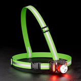 High-Visibility Running Lights for Runners, Adjustable Beam & 360° Reflective Vest,Waterproof Running Vest Light for Night Walking/Cycling/Jogging(Single shoulder strap)