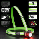 High-Visibility Running Lights for Runners, Adjustable Beam & 360° Reflective Vest,Waterproof Running Vest Light for Night Walking/Cycling/Jogging(Single shoulder strap) In Australia - Darrahopens