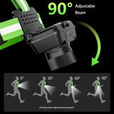 High-Visibility Running Lights for Runners, Adjustable Beam & 360° Reflective Vest,Waterproof Running Vest Light for Night Walking/Cycling/Jogging(Single shoulder strap)