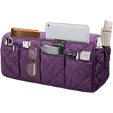 Sofa Armrest Organizer Waterproof Armchair Caddy Remote Control Holder for Recliner Non Slip Recliner Organizer Chair Arm Organizer with 14 Pockets for TV Remotes,, storage bag only(Purple) In Australia - Darrahopens