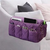 Sofa Armrest Organizer Waterproof Armchair Caddy Remote Control Holder for Recliner Non Slip Recliner Organizer Chair Arm Organizer with 14 Pockets for TV Remotes,, storage bag only(Purple) In Australia - Darrahopens