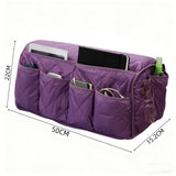 Sofa Armrest Organizer Waterproof Armchair Caddy Remote Control Holder for Recliner Non Slip Recliner Organizer Chair Arm Organizer with 14 Pockets for TV Remotes,, storage bag only(Purple)