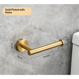 Gold Toilet Paper Holder Wall Mount Toilet Paper Roll Holder 304 Stainless Steel Tissue Holder Punched toilet paper holder and roll paper holder