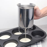 Pancake Batter Dispenser with Funnel, 304 Stainless Steel, for Baking Cupcakes Muffins Crepes Waffles