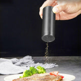 2-Pcs  Salt Pepper Shakers,304 Stainless Steel Spice Jars Seasoning Dispenser for Salt Sugar Spice Pepper (Light Black)