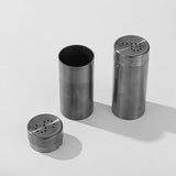 2-Pcs  Salt Pepper Shakers,304 Stainless Steel Spice Jars Seasoning Dispenser for Salt Sugar Spice Pepper (Light Black)
