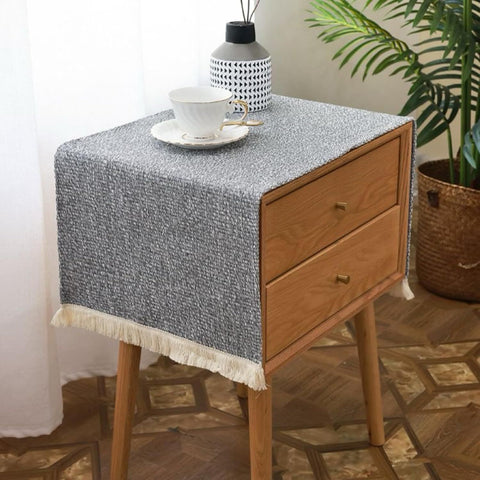 Bedside Table Cover - Coffee Table Cover with Tassel Top, Bedside Table Bedside Bedroom Bedside Living Room Small Tablecloth  Furniture（40*70cm） In Australia - Darrahopens