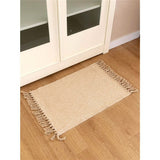 Small Bathroom Rug,Hand-Woven Low Profile Front Entryway Rug,  Cotton Reversible Washable Kitchen Mat Modern Farmhouse Carpet （Hemp yellow 40 * 70cm） In Australia - Darrahopens