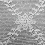 Small fresh white flower short curtain kitchen living room lace polyester mesh semi curtain non perforated curtain decoration (White 60X140cm) In Australia - Darrahopens