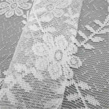 Small fresh white flower short curtain kitchen living room lace polyester mesh semi curtain non perforated curtain decoration (White 60X140cm) In Australia - Darrahopens