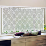 Small fresh white flower short curtain kitchen living room lace polyester mesh semi curtain non perforated curtain decoration (White 60X140cm) In Australia - Darrahopens