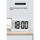 LED minimalist ultra-thin clock, mini digital large screen display device, student alarm clock, desktop bedroom clock（white） In Australia - Darrahopens