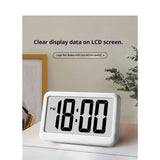 LED minimalist ultra-thin clock, mini digital large screen display device, student alarm clock, desktop bedroom clock（white）